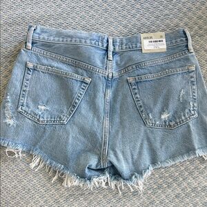 Agolde Light Blue Parker Distressed Jean Shorts NWT